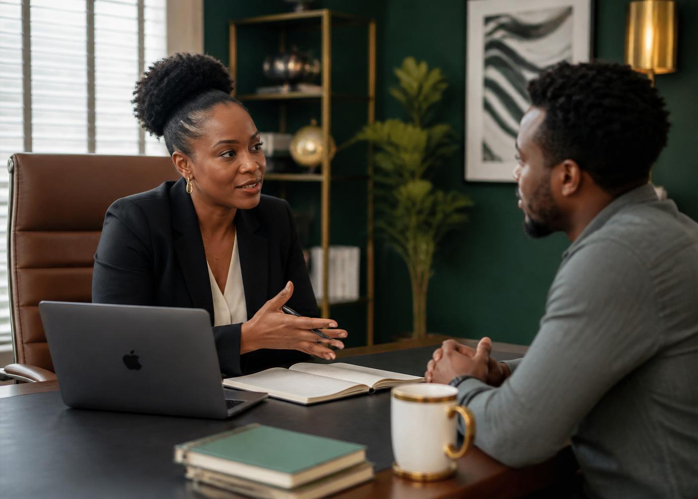 Business consultant advising a founder